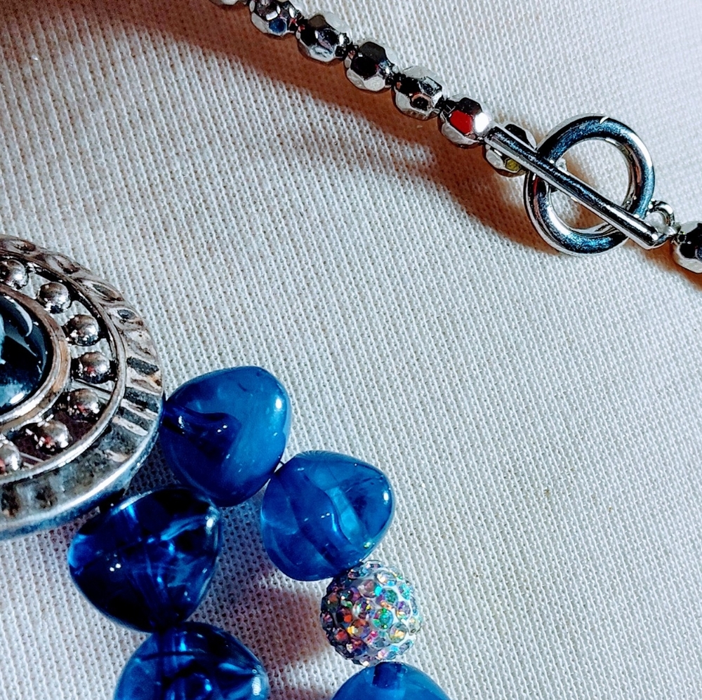 Cowgirl Western Flare Blue and Silver Tone Jewelry Set NWOT - Picture 2 of 3